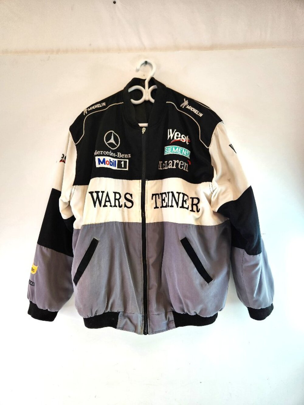 Mercedes Benz F1 Jacket Mens Size XL Mobil 1 Warsteiner Formula One 1990s